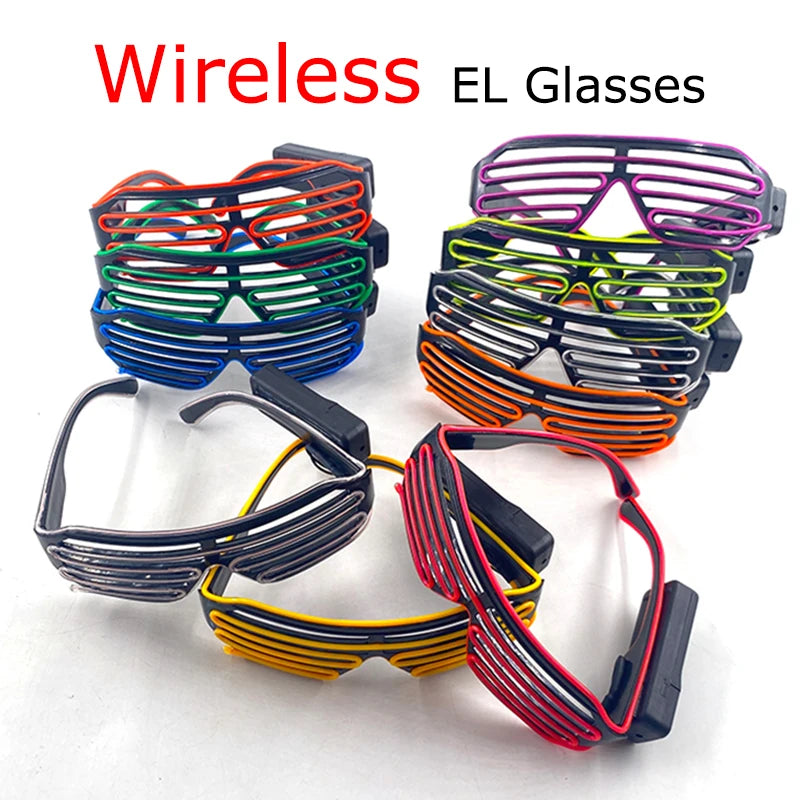 Wireless LED Glow Sunglasses – Carnival Party Style – Elegant Men's Accessory | Accessorio Uomo Elegante