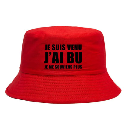 Reversible “Je Suis Venu J’ai Bu” Bucket Hat – Trendy Summer Style