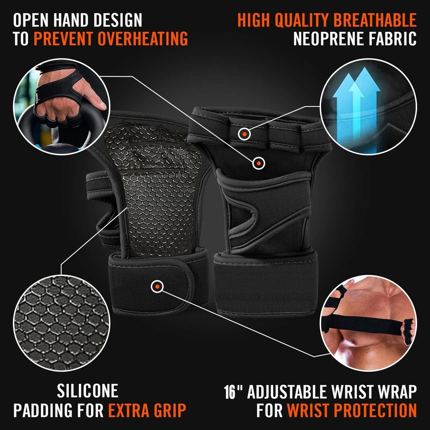 DRAVEN — Weight Lifting Gloves – Full Palm Protection & Wrist Wraps