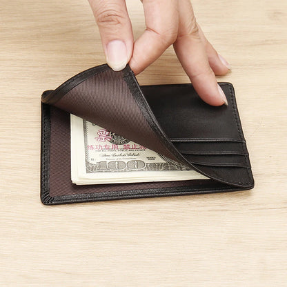 Genuine Leather Card Holder Slim Wallet Unisex Design – Elegant Men's Accessory | Accessorio Uomo Elegante