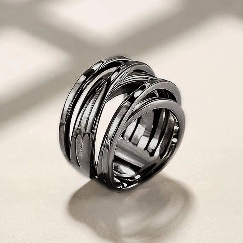 DRAVEN — Modern Wide Metal Statement Ring