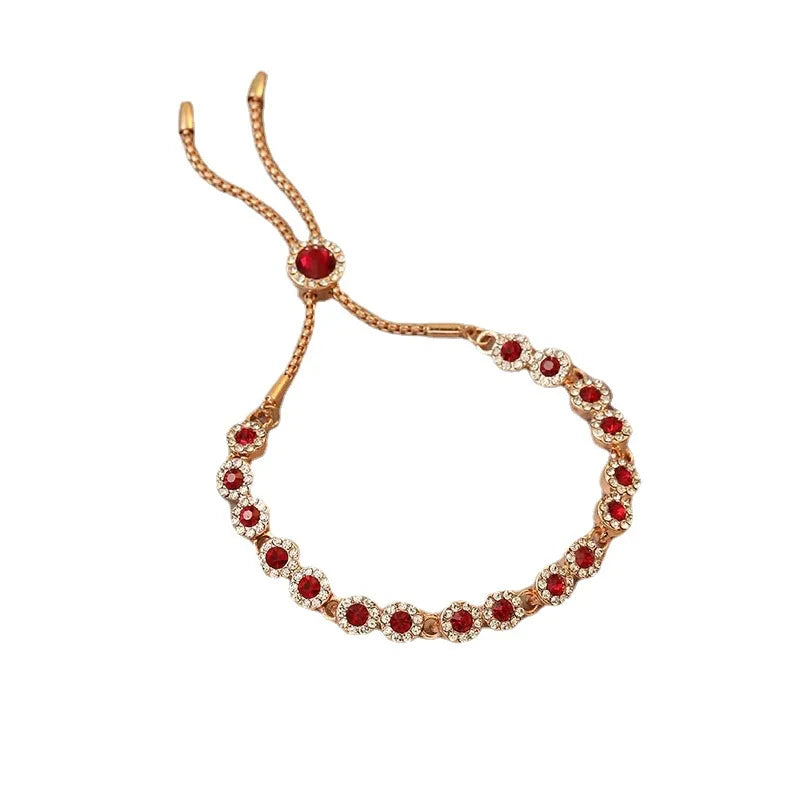 DRAVEN — Red Crystal Rose Gold Bracelet