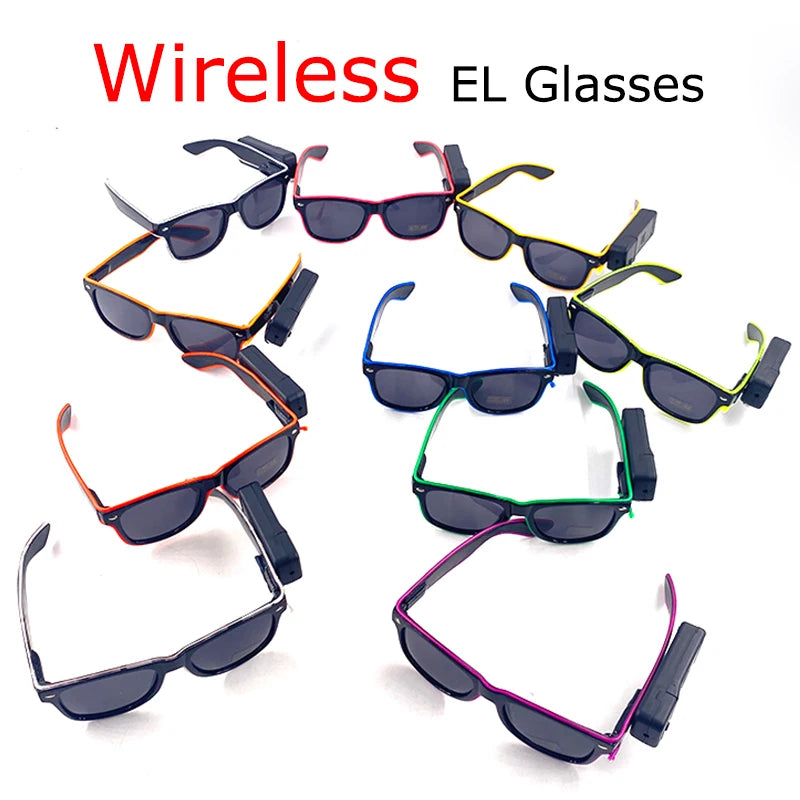 Wireless LED Glow Sunglasses – Carnival Party Style – Elegant Men's Accessory | Accessorio Uomo Elegante