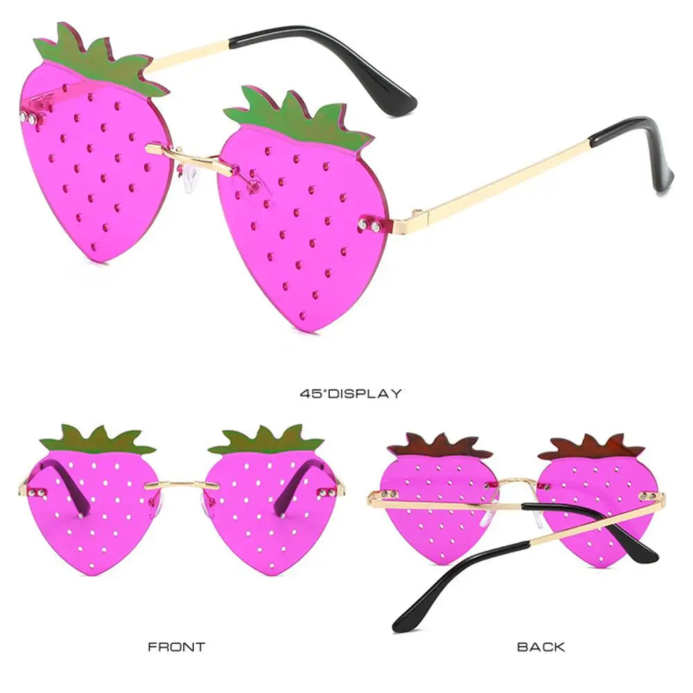DRAVEN — Strawberry Sunglasses – Unique Rave Party Retro Eyewear