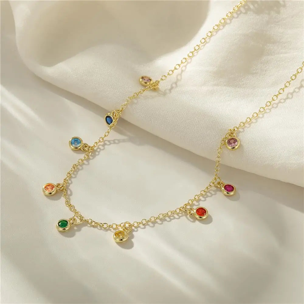 DRAVEN — 925 Sterling Silver Round Zircon Necklace – French Elegant Fine Jewelry for Women