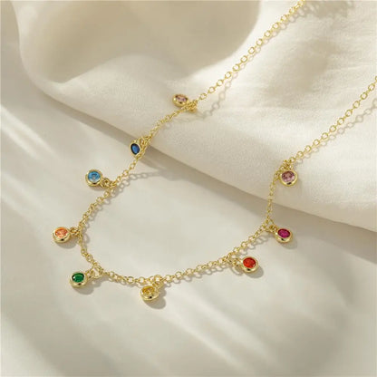 925 Sterling Silver Round Zircon Necklace – French Elegant Fine Jewelry for Women