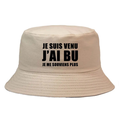 Reversible “Je Suis Venu J’ai Bu” Bucket Hat – Trendy Summer Style
