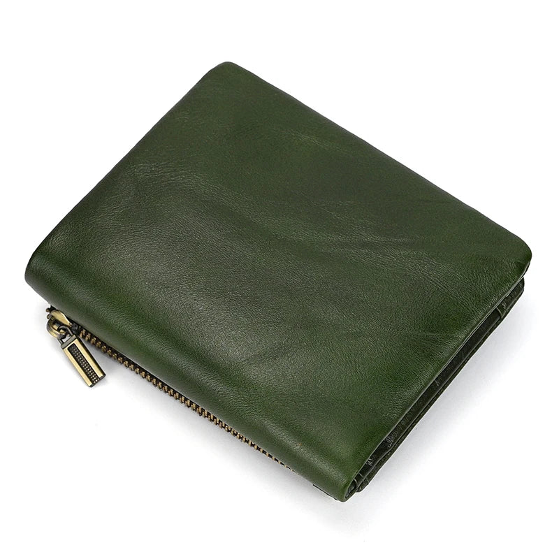 DRAVEN — Genuine Leather Short Wallet Men Soft Card Holder