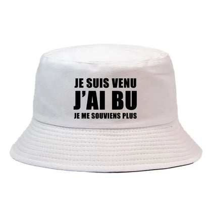 Reversible “Je Suis Venu J’ai Bu” Bucket Hat – Trendy Summer Style