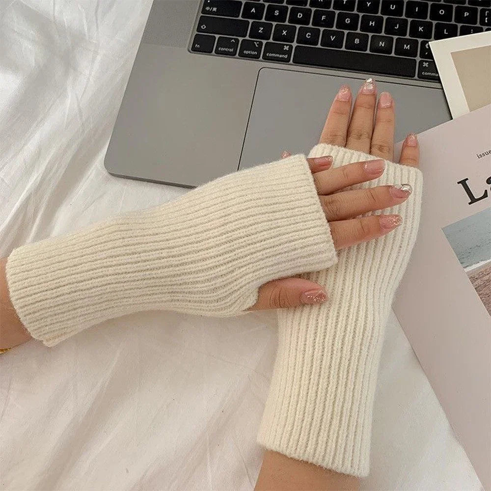 DRAVEN — Plush Half Finger Gloves – Women’s Warm Winter Style