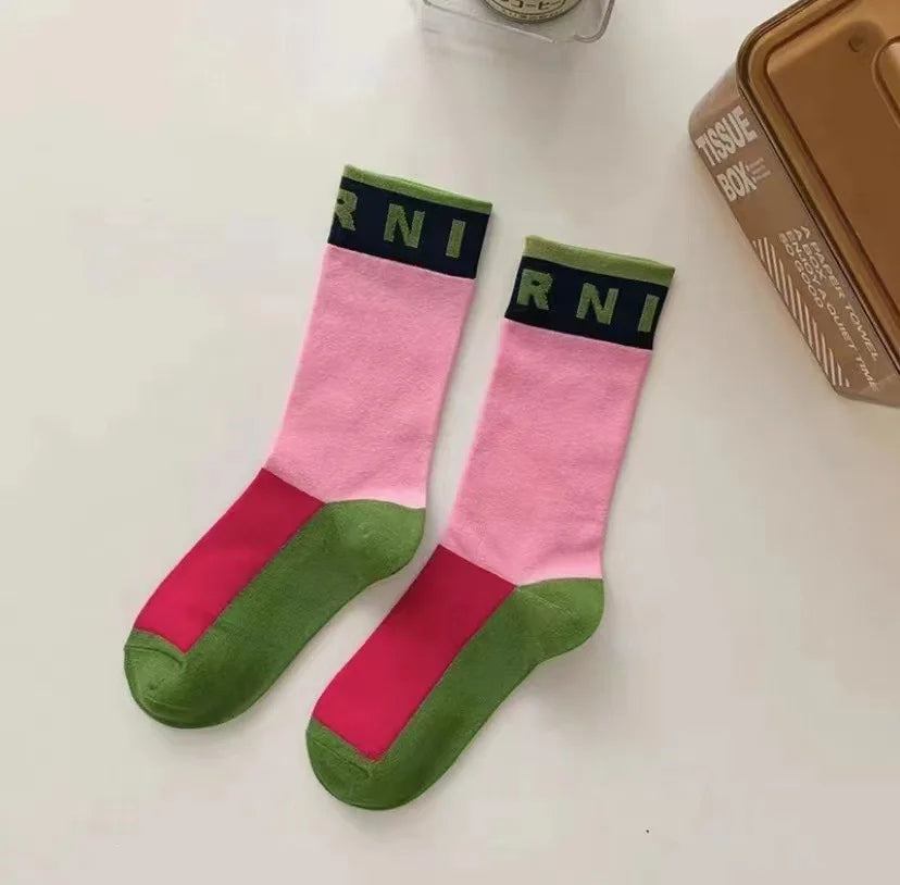 DRAVEN — Colorblock Alphabet Socks – Soft Breathable Cotton Design