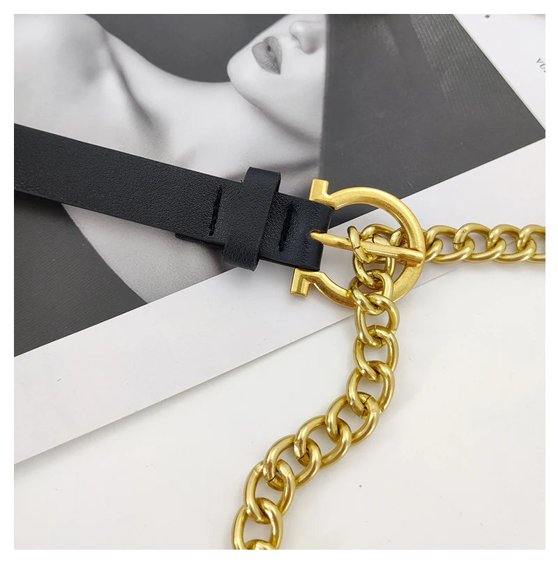 Luxury Gold Chain Belt Women Floral Adjustable Design – Elegant Men's Accessory | Accessorio Uomo Elegante