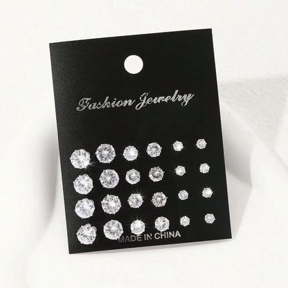 Minimalist Sparkly Zirconia Earring Set