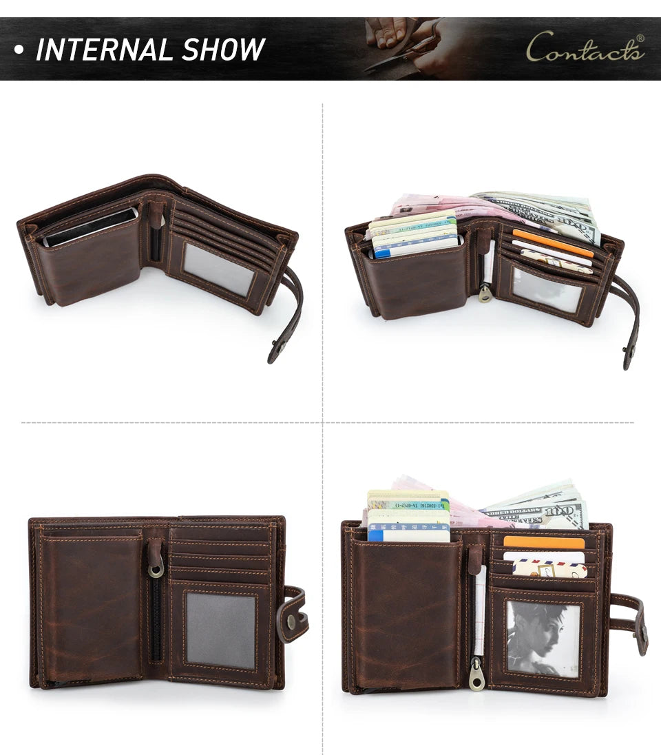 DRAVEN — Leather Airtag Wallet Men RFID Aluminum Card Holder