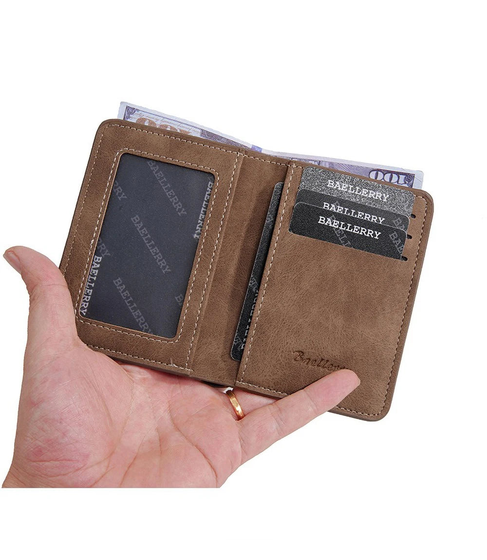 Baellerry PU Leather Wallet Men Minimalist Money Clip – Elegant Men's Accessory | Accessorio Uomo Elegante