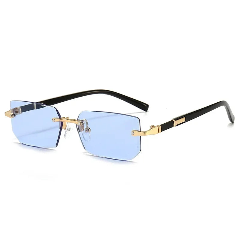 DRAVEN — Rimless Square Sunglasses – Blue Light Protection