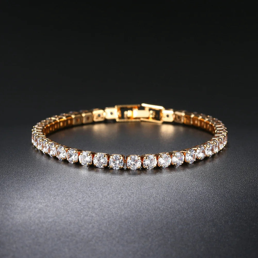 4MM Crystal Rhinestone Bracelet Set – Elegant Men's Accessory | Accessorio Uomo Elegante