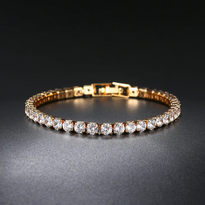 4MM Crystal Rhinestone Bracelet Set – Elegant Men's Accessory | Accessorio Uomo Elegante