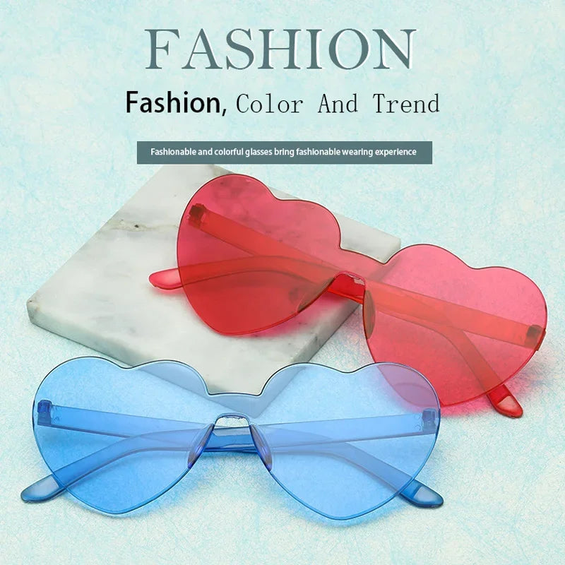 Red Heart Sunglasses – Designer Retro Cat Eye Y2K Shades – Elegant Men's Accessory | Accessorio Uomo Elegante