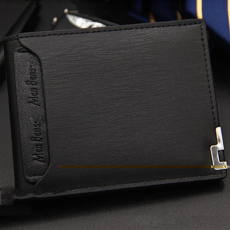 Luxury PU Leather Wallet Men Slim Short Design – Elegant Men's Accessory | Accessorio Uomo Elegante
