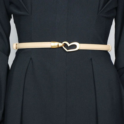 Luxury Leather Belt Women Heart Buckle Elegant Design – Elegant Men's Accessory | Accessorio Uomo Elegante