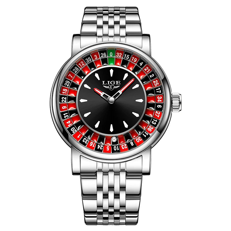 DRAVEN — Roulette Motion –  Men’s Rotating Dial Watch with Arabic Numerals