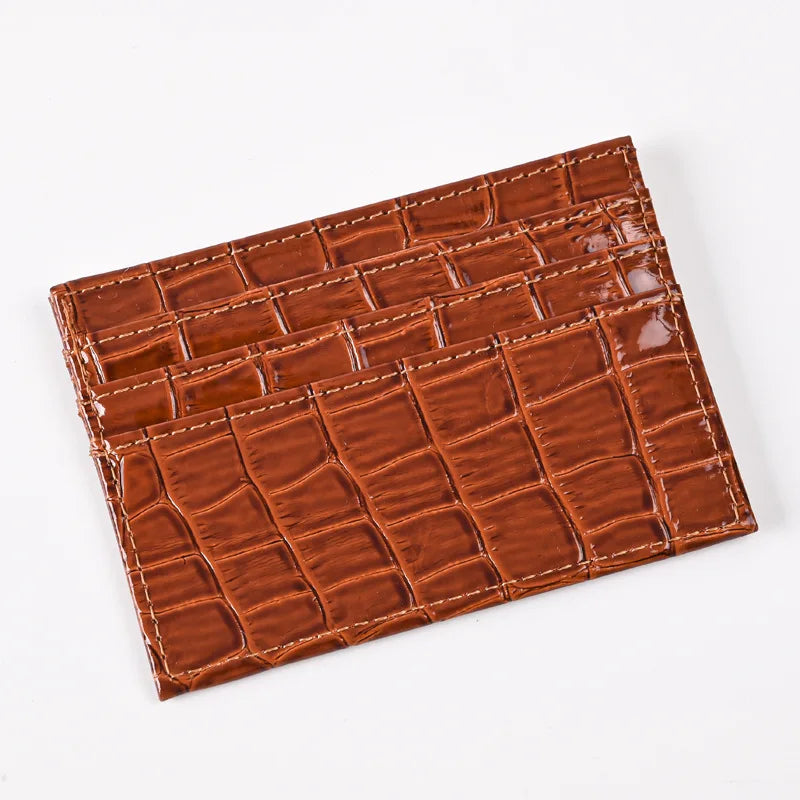 DRAVEN — Crocodile Pattern PU Leather Card Holder Wallet Women