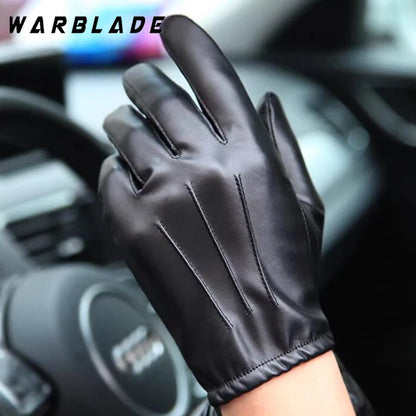 Luxury PU Leather Gloves – Unisex Cashmere Winter Style