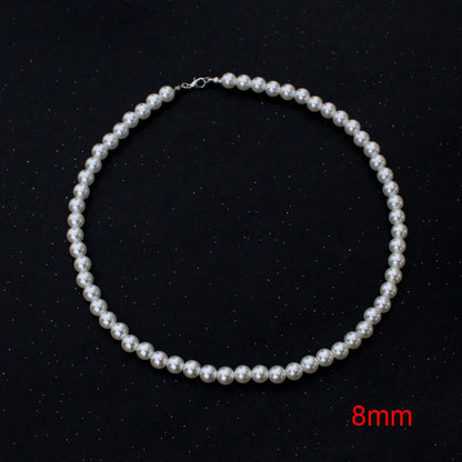 Classic White Pearl Choker – Vintage Handmade Beaded Necklace for Men and Women