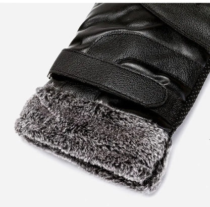 Winter Leather Gloves – Touchscreen Waterproof Design