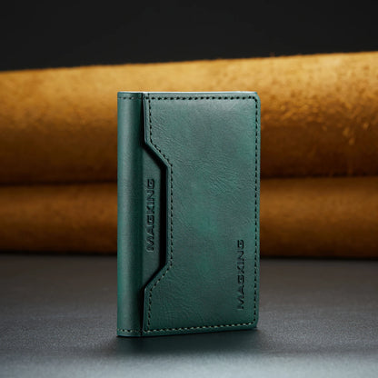 Magnetic Leather Wallet Premium Foldable Mini Design – Elegant Men's Accessory | Accessorio Uomo Elegante