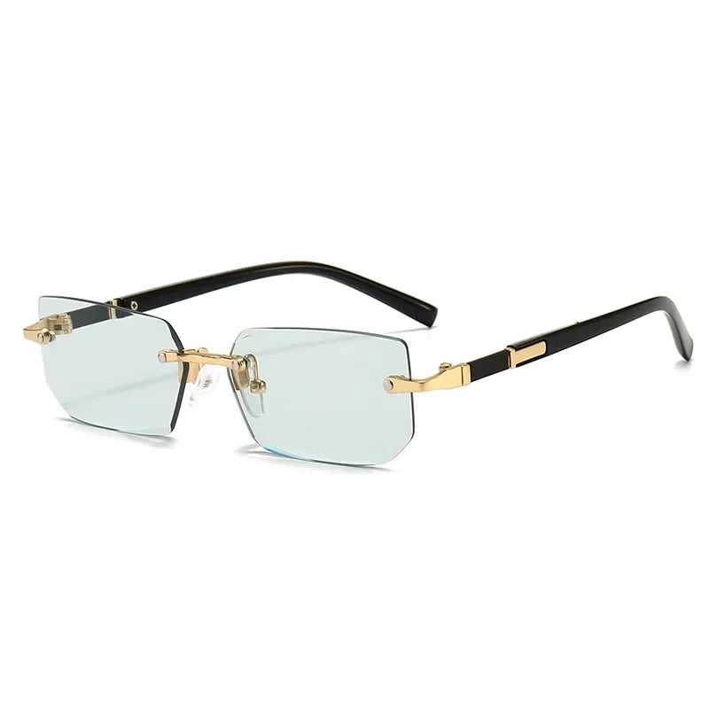 DRAVEN — Rimless Square Sunglasses – Blue Light Protection