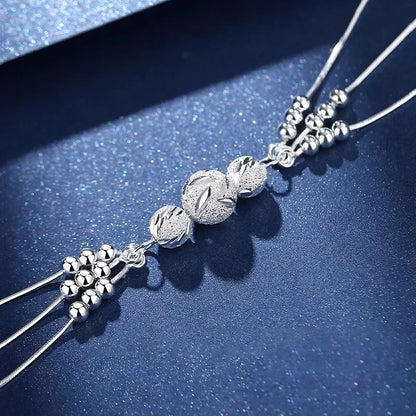 Vintage Sterling Silver Beaded Bracelet – Elegant Men's Accessory | Accessorio Uomo Elegante