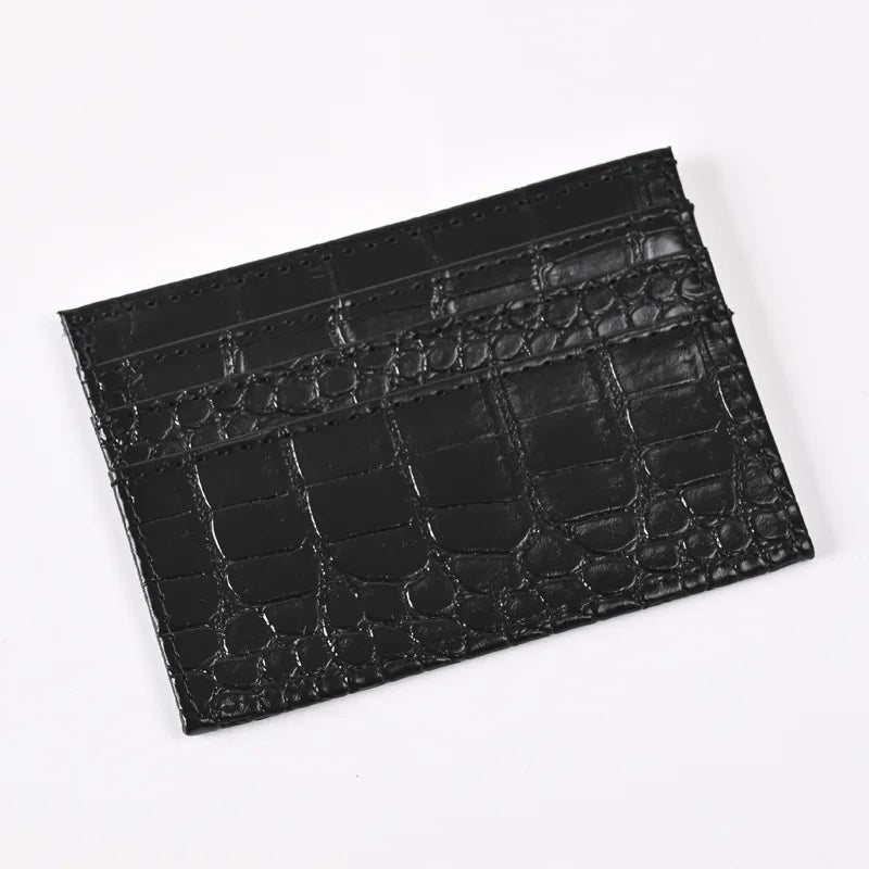 Crocodile Pattern PU Leather Card Holder Wallet Women – Elegant Men's Accessory | Accessorio Uomo Elegante