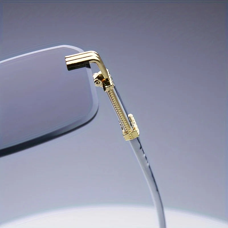 Rimless Square Sunglasses – Classic Minimal Design – Elegant Men's Accessory | Accessorio Uomo Elegante
