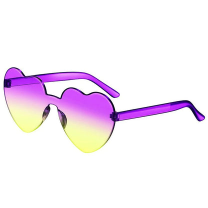 Rimless Heart Sunglasses – Colorful Gradient Love Shades – Elegant Men's Accessory | Accessorio Uomo Elegante