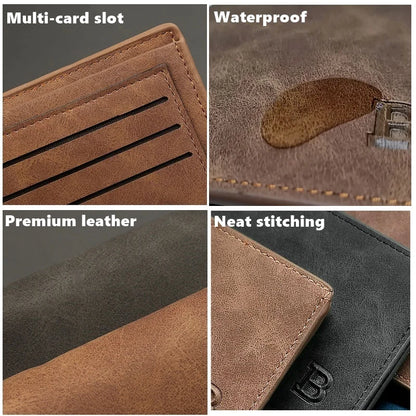 PU Leather Wallet Men Zipper Coin Bag Slim Design – Elegant Men's Accessory | Accessorio Uomo Elegante