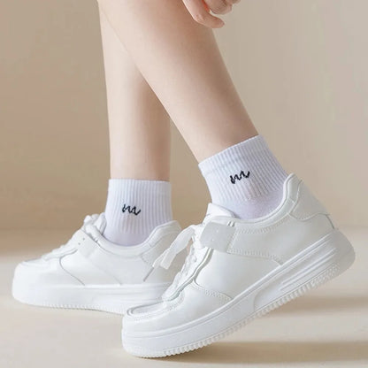5 Pairs Letter Print Short Socks – Soft & Breathable