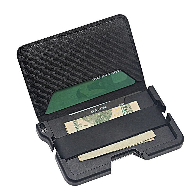 DRAVEN — Aluminum Slim Wallet Men RFID Bifold Money Clip