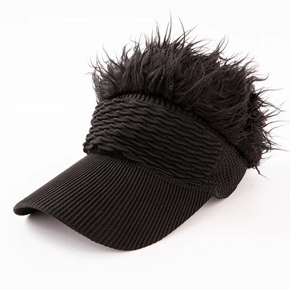 2025 Spiked Wig Baseball Cap – Unisex Retro Sun Visor – Elegant Men's Accessory | Accessorio Uomo Elegante