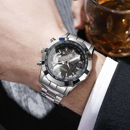 Business Quartz Watch for Men – Large Dial & Calendar Display – Elegant Men's Accessory | Accessorio Uomo Elegante