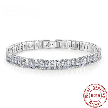 925 Sterling Silver Crystal Bracelet – Elegant Men's Accessory | Accessorio Uomo Elegante