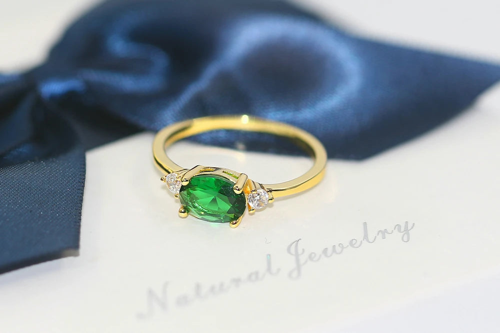 DRAVEN — Elegant Multicolor Oval Zircon Ring