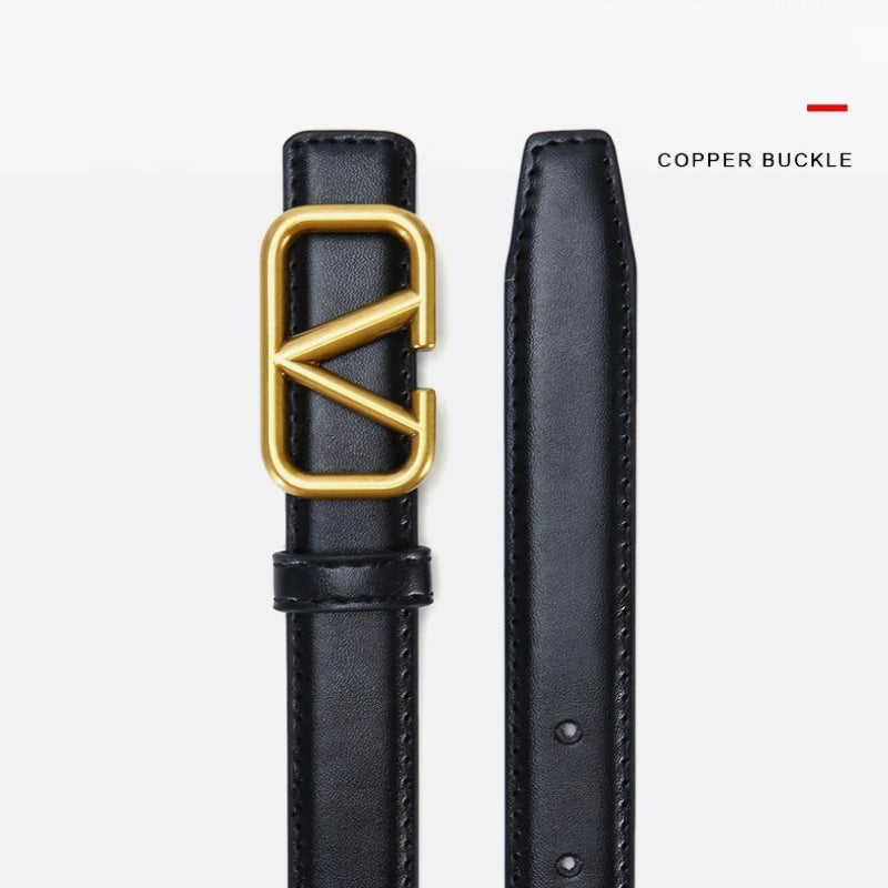 Light Luxury Leather Belt Women 2025 Smooth Buckle – Elegant Men's Accessory | Accessorio Uomo Elegante