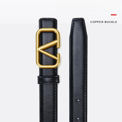 Light Luxury Leather Belt Women 2025 Smooth Buckle – Elegant Men's Accessory | Accessorio Uomo Elegante