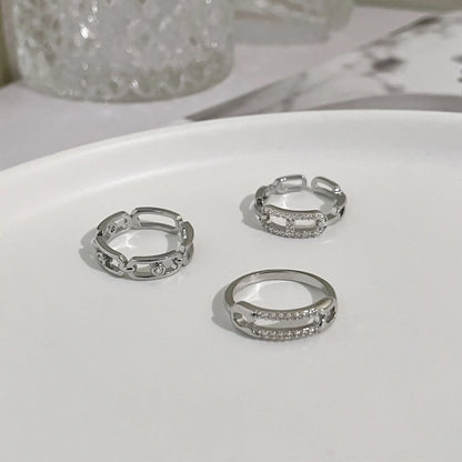 18K Gold Geometric Zircon Ring – Elegant Men's Accessory | Accessorio Uomo Elegante