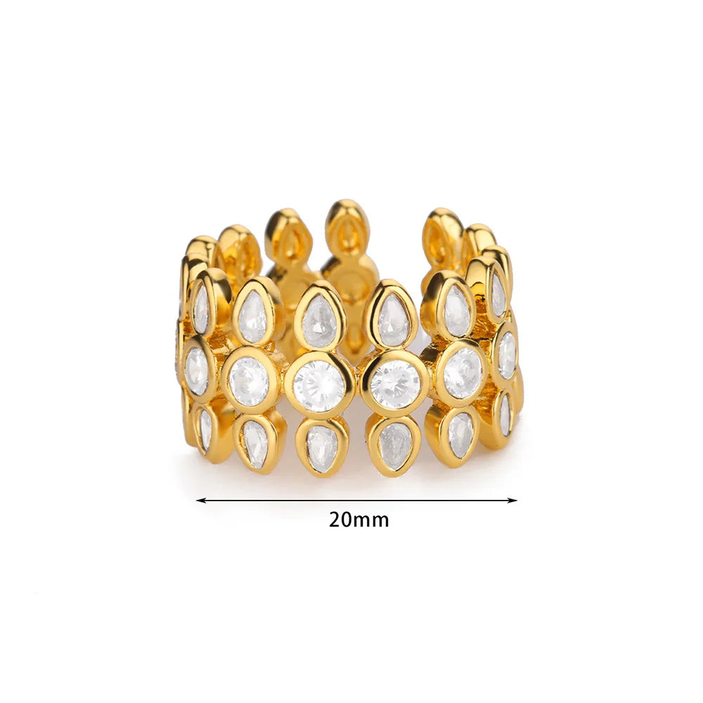 Gold Geometric Zircon Crystal Ring – Elegant Men's Accessory | Accessorio Uomo Elegante