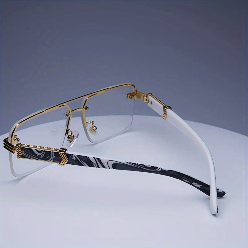 Rimless Square Sunglasses – Classic Minimal Design – Elegant Men's Accessory | Accessorio Uomo Elegante