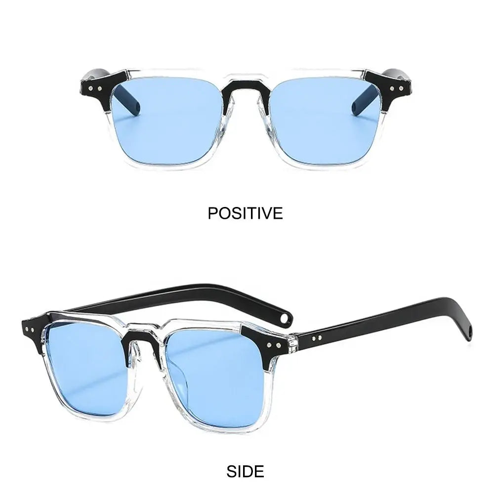 Cool Square Sunglasses – Retro 90s Ocean Tint – Elegant Men's Accessory | Accessorio Uomo Elegante