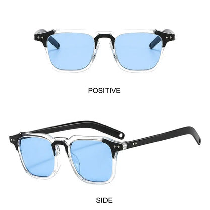 Cool Square Sunglasses – Retro 90s Ocean Tint – Elegant Men's Accessory | Accessorio Uomo Elegante